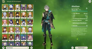 Conta Genshin Ar60 20 Personagens 5, 6 Armas 5 Estrelas
