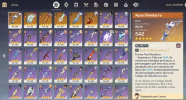 Conta Genshin Ar60 20 Personagens 5, 6 Armas 5 Estrelas