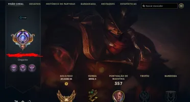 Conta LoL, 147 campeões, 151 skins, conta criada na season 3