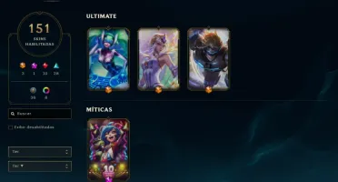 Conta LoL, 147 campeões, 151 skins, conta criada na season 3