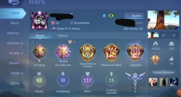 Mobile legends, conta mítica ex glória