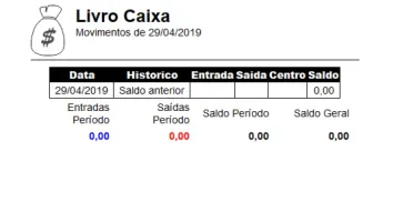 Sistema software programa finanças Livro Caixa