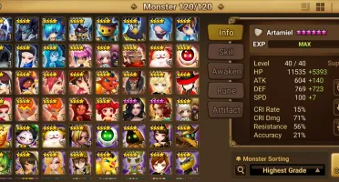 Summoners War Global com Artamiel CiriDark Leah Vritra Rica 