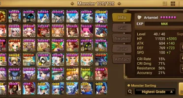 Summoners War Global com Artamiel CiriDark Leah Vritra Rica 