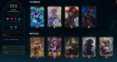 Acc League of legends, diamante 4, all champs 255 skins