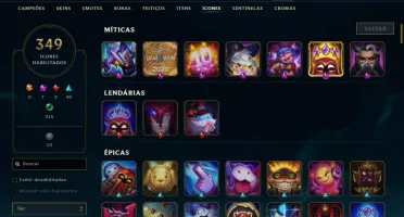 Conta LOL Main Supp Todos os Champs 209 Skins