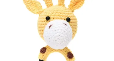 Chocalho Girafa Grande em Amigurumi