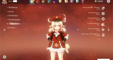Genshin Impact AR 51, Klee, Baal, Jean, Keqing + outros