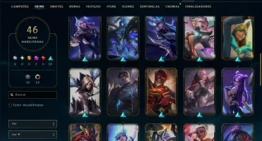 Platina 2 com 130 Champs e 46 Skins +2 Prestigios +1 Rara