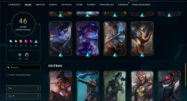 Platina 2 com 130 Champs e 46 Skins +2 Prestigios +1 Rara