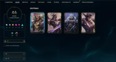 Platina 2 com 130 Champs e 46 Skins +2 Prestigios +1 Rara