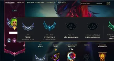 Platina 2 com 130 Champs e 46 Skins +2 Prestigios +1 Rara
