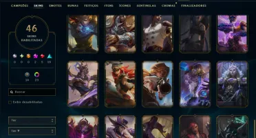 Platina 2 com 130 Champs e 46 Skins +2 Prestigios +1 Rara