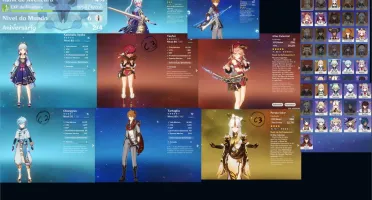 conta genshin impact AR 49, Tartaglia, ayaka e jean