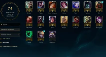 Conta League of Legends UNRAKED