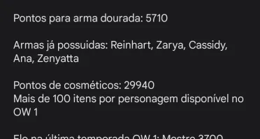 Conta Overwatch - 5630 tokens Ow e +