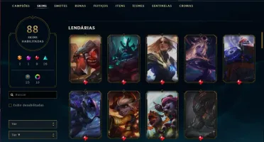 Conta prata 1 com 142 champs e 88 skins (MAIN ADC)