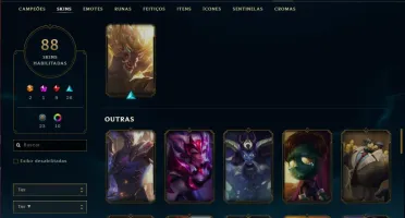 Conta prata 1 com 142 champs e 88 skins (MAIN ADC)