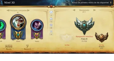 CONTA PRATA 4 COM BORDA GOLD, 143 SKINS E 115 CHAMPS