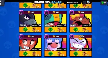 Conta Brawl Stars FULL (46/46) Todos poder 10 e acessórios