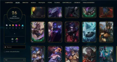 Esmeralda 4 com 75 Champs e 26 Skins +5 Vitoriosas