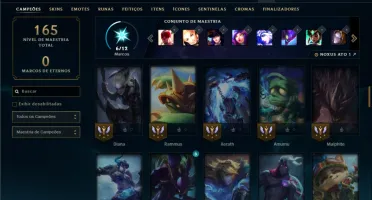 Esmeralda 4 com 75 Champs e 26 Skins +5 Vitoriosas