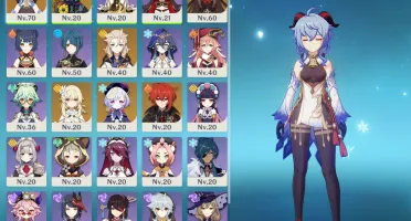 Ganyu C1 + Aqua Simulacra + Hutao + Albedo + Diluc + Qiqi