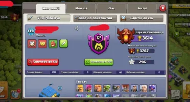 Conta Clash of Clans CV 12 full | Alterar nome Grátis...