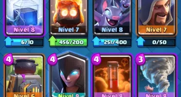 clash Royale arena 8 level 9 com 6 lendárias