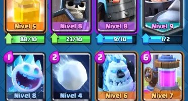 clash Royale arena 8 level 9 com 6 lendárias