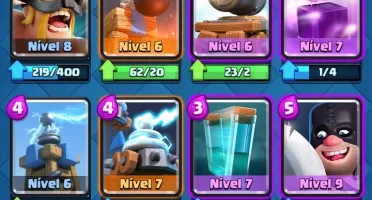 clash Royale arena 8 level 9 com 6 lendárias