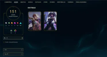 Prata 1 com TODOS os Champs e 151 Skins ( MID / ADC / JG )