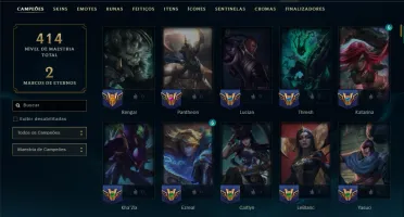 Prata 1 com TODOS os Champs e 151 Skins ( MID / ADC / JG )
