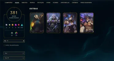 Prata 3 com TODOS os champs e 381 Skins ( ADC / SUP / MID )