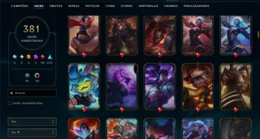 Prata 3 com TODOS os champs e 381 Skins ( ADC / SUP / MID )