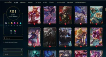 Prata 3 com TODOS os champs e 381 Skins ( ADC / SUP / MID )