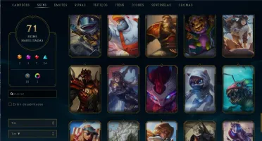 Conta Lol Gold 2, email ok, 71 skins (ultimate), honra 4,2/3