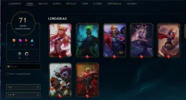 Conta Lol Gold 2, email ok, 71 skins (ultimate), honra 4,2/3