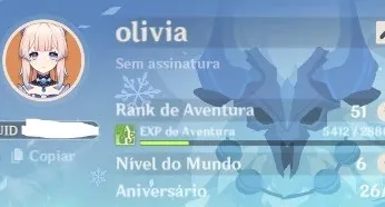 CONTA GENSHIN YOIMIYA, AYAKA, KOKOMI, EULA, QIQI E MAIS