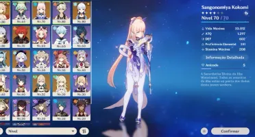 CONTA GENSHIN YOIMIYA, AYAKA, KOKOMI, EULA, QIQI E MAIS