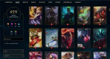 Conta Diamante 1 com TODOS os champs e 429 skins +1 rara