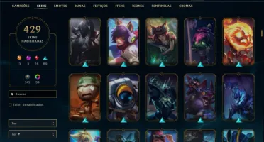 Conta Diamante 1 com TODOS os champs e 429 skins +1 rara