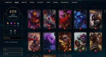 Conta Diamante 1 com TODOS os champs e 429 skins +1 rara