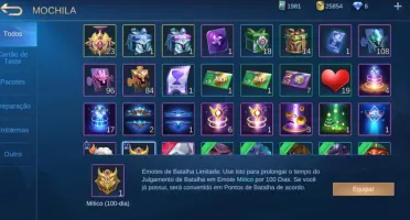 CONTA MOBILE LEGENDS - EX MÍTICO (ÉPICO 2)