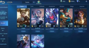 CONTA MOBILE LEGENDS - EX MÍTICO (ÉPICO 2)