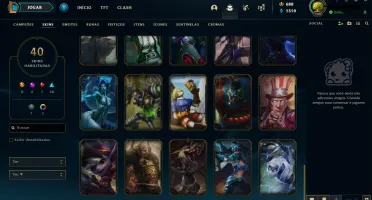 Conta lvl 101, 40 skins, 78 champs, plat 2