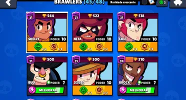 CONTA BRAWL STARS QUASE FULL, 21K DE TROFÉUS, 45/48 BRAWLERS