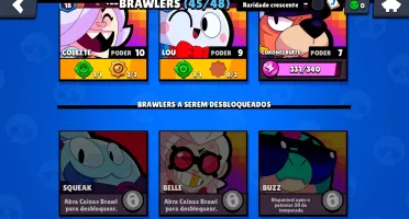 CONTA BRAWL STARS QUASE FULL, 21K DE TROFÉUS, 45/48 BRAWLERS