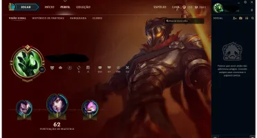 conta unranked / 123 champ / skin Rammus Rei (super rara)