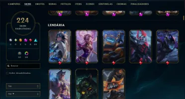 Esmeralda 3 com TODOS os Champs e 224 Skins +13 Vitoriosas